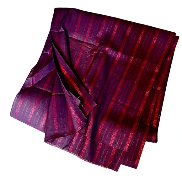 4.5 Yards Purple Red Woven Ukrainian Eastern European Folk Cotton 44” Wide - Picture 1 of 4